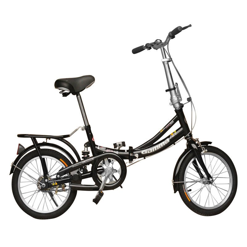 捷马自行车16寸快装折叠车 通勤车 淑女车 黑色