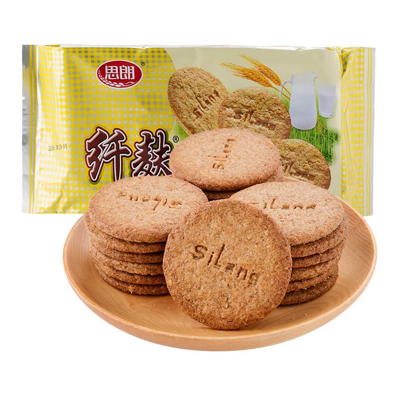 思朗纤麸570g麦麸粗粮消化饼干原味花生味黑芝麻高纤早餐代餐饱腹饼干