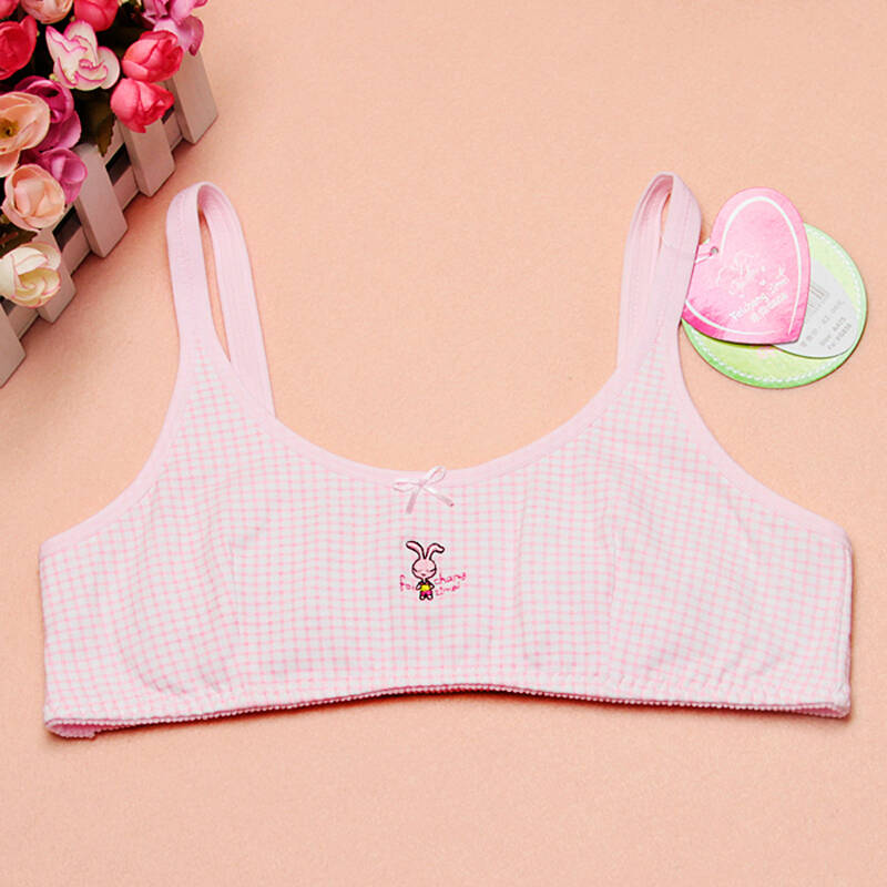 女童纯棉发育期小背心学生内衣无钢圈少女文胸薄款中大童夏包邮 粉色