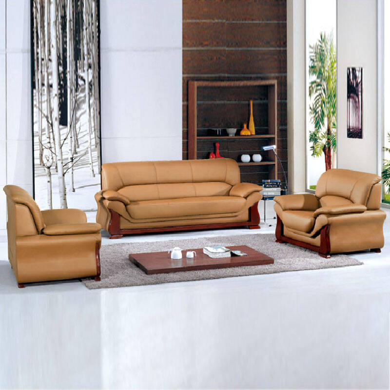 阿里美真皮办公沙发 现代简约办公室会客沙发 接待洽谈沙发 组合 时尚