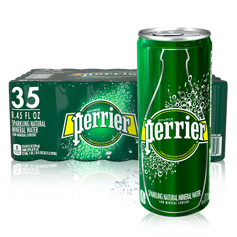 Perrier 巴黎水 青柠 气泡矿泉水 250ml*35罐