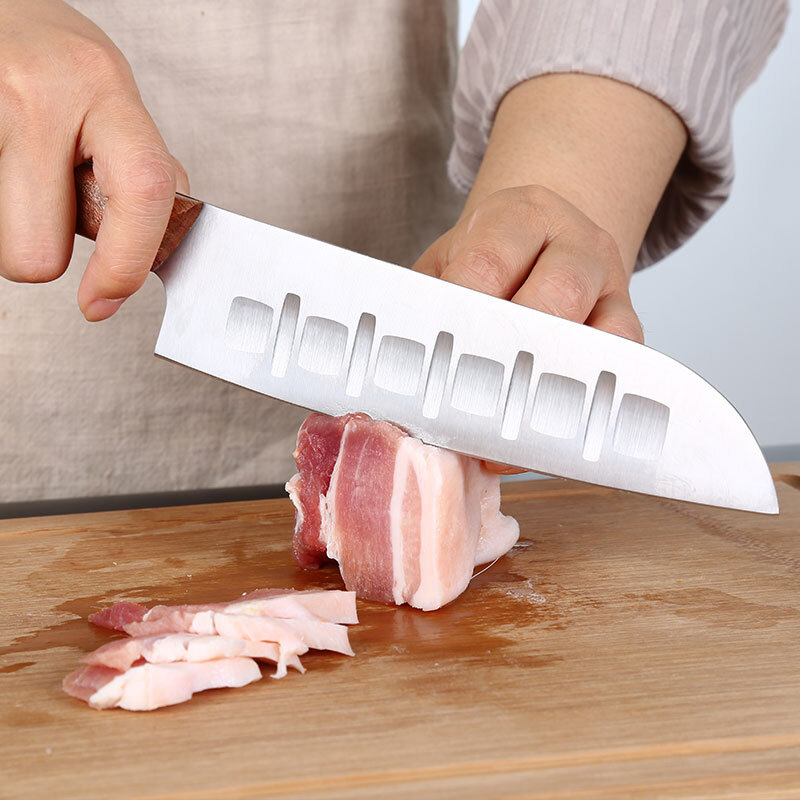 炊大皇 刀具套装 不锈钢易清洗菜刀5件套 彩木柄厨房家用切片刀 砍骨