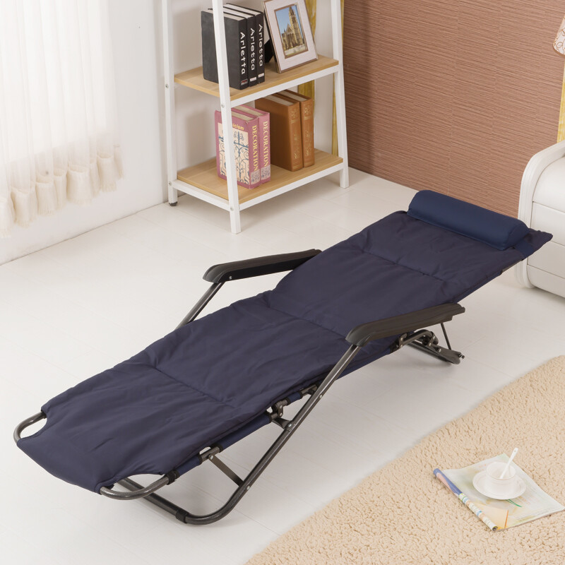 躺椅折叠椅沙滩椅单人午睡午休床陪护床 含棉垫 t-021 床椅两用