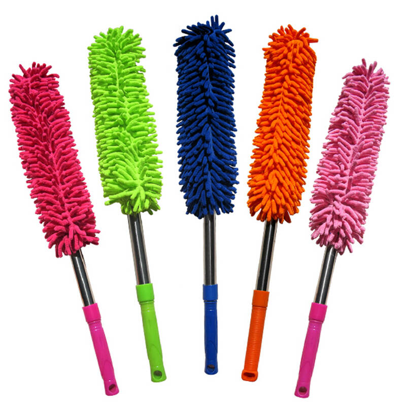 普润 雪尼尔掸子家用汽车清洁除尘鸡毛掸子十只装 可伸缩家居除尘掸子