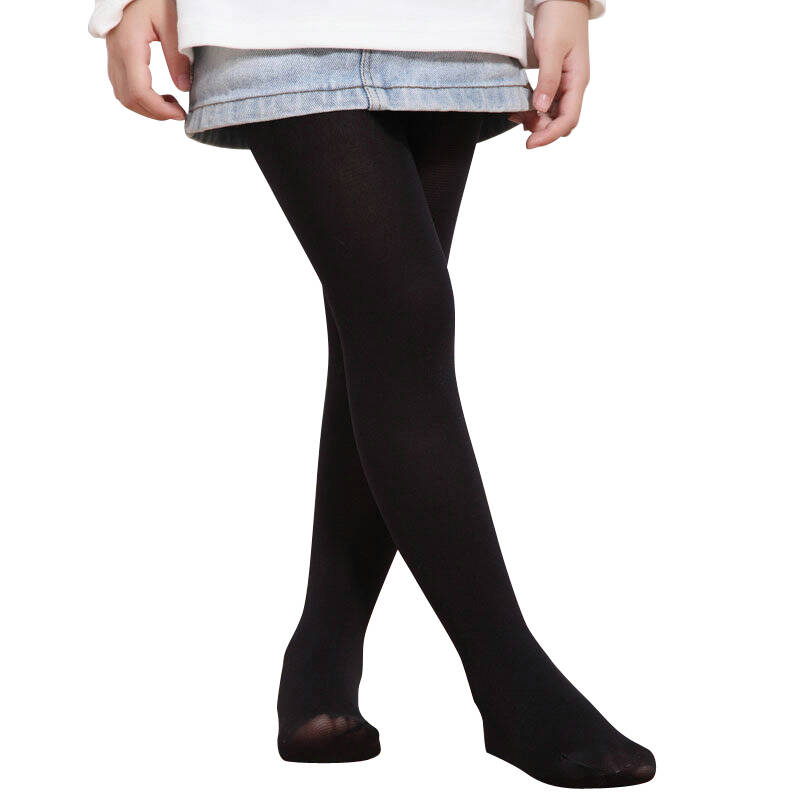 浪莎女孩连裤袜 天鹅绒儿童连裤袜舒适学生打底裤袜 黑色 m(80-100cm)