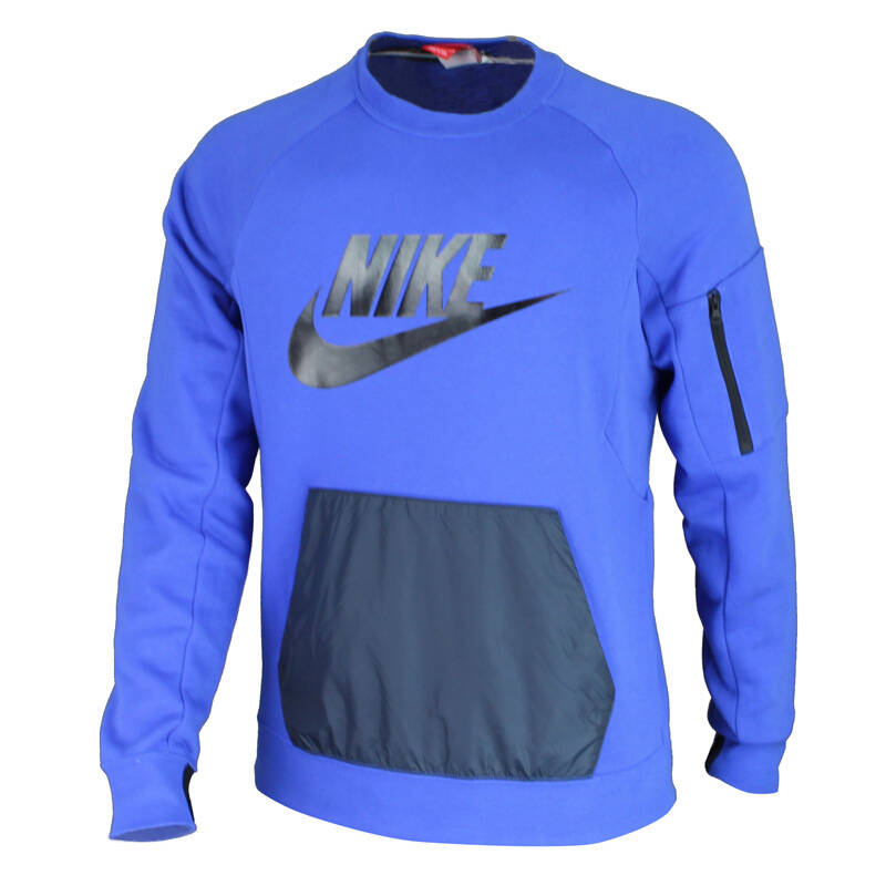 nike耐克男款圆领休闲运动套头衫卫衣 dd 626598-403 蓝色 m 170/88a