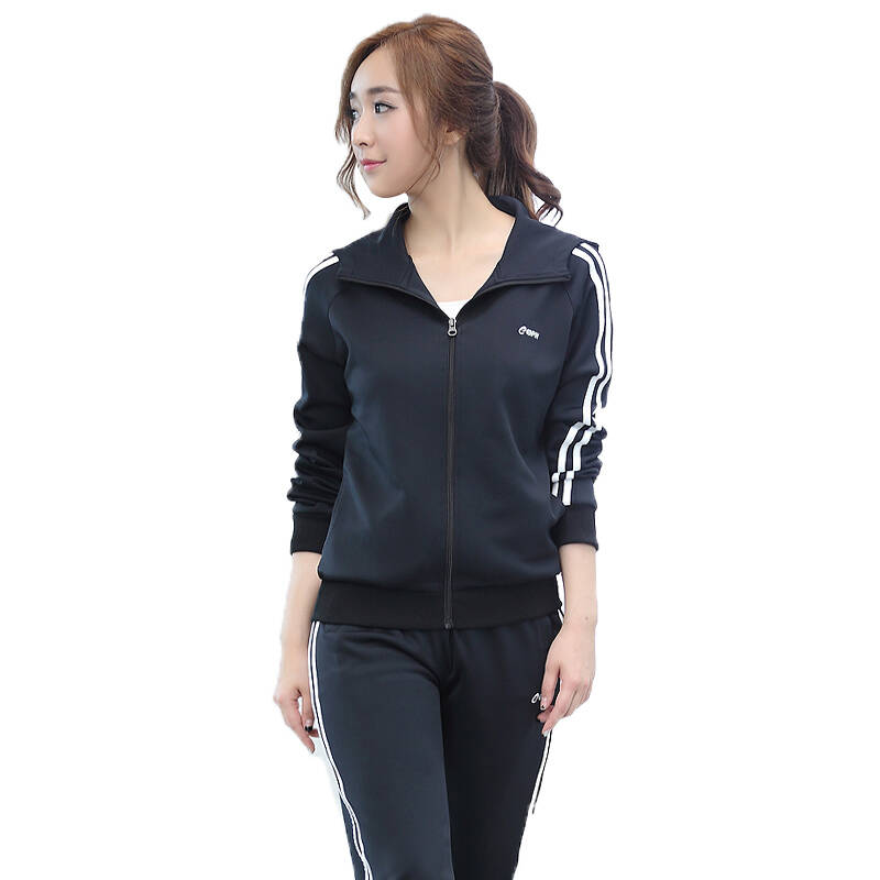 欧诗隆 运动套装秋 经典款式长袖连帽运动套装女 女款运动服 c550
