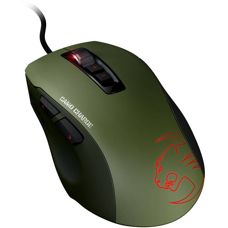 冰豹(roccat)电竞鼠标魔幻豹军事涂装系列 - 迷彩冲锋(军绿色) 自营