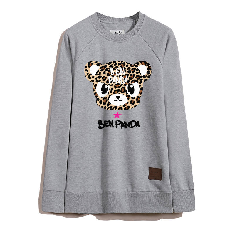 熊猫本benpanda 2014秋冬新款潮牌套头卫衣男w014 浅灰色 xxl