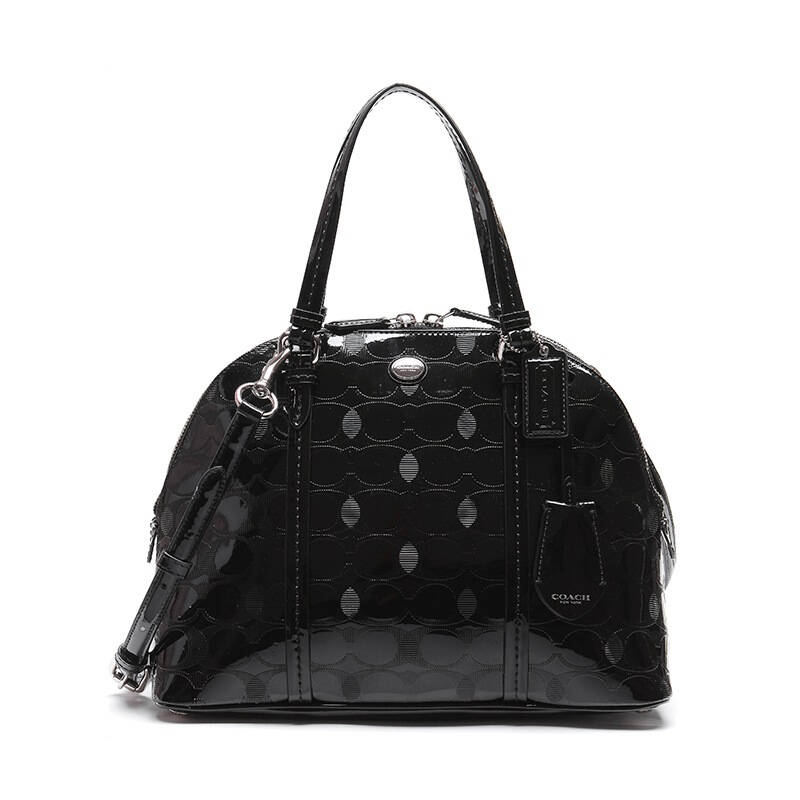 coach 蔻驰 女款黑色经典双c纹手提斜挎包 f32583 sv/bk 自营