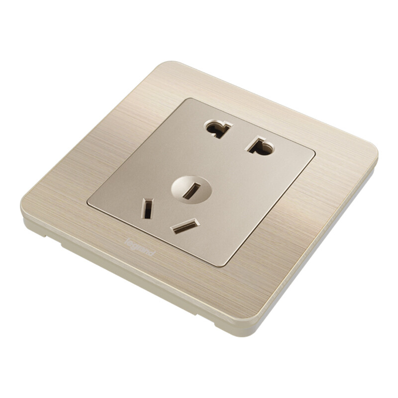 罗格朗(legrand)金色开关插座面板 逸典细金纹大间距10a五孔插座套餐