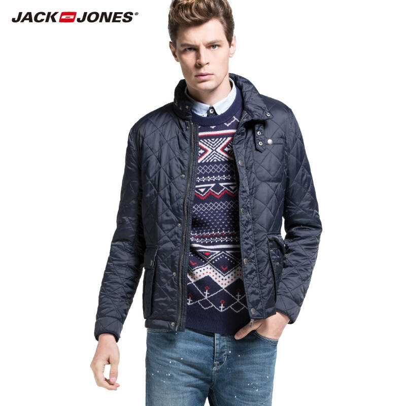 杰克琼斯jackjones商务休闲男棉服多口袋夹克外套e|214