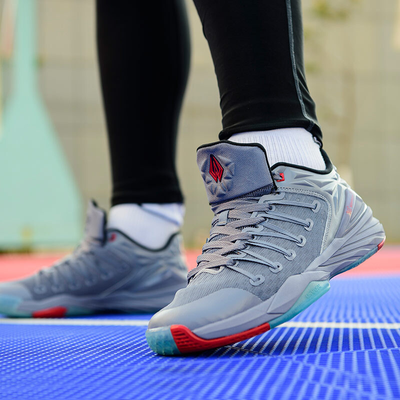 361度男鞋 unturn防侧翻篮球鞋 高帮防滑耐磨运动鞋 n 黑色/火红 42