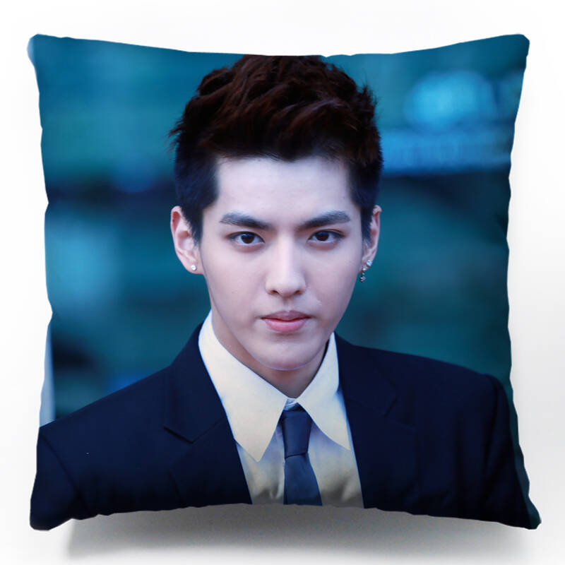 漫天星 吴亦凡抱枕exo明星周边玩偶公仔车用靠枕办公室沙发双面靠垫含