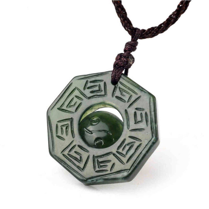 宏图好运 泰山墨玉护佑四方吊坠项坠挂件 增智慧旺事业助气场保平安