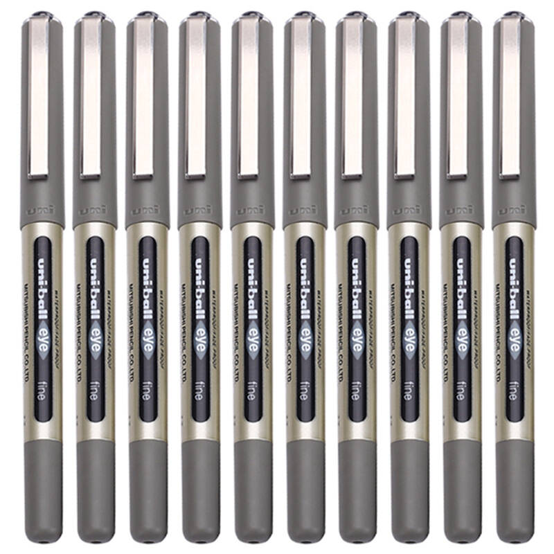 三菱(uni)(金属色笔杆)ub-157签字笔0.7mm(非钢笔)中性笔 黑色十支装