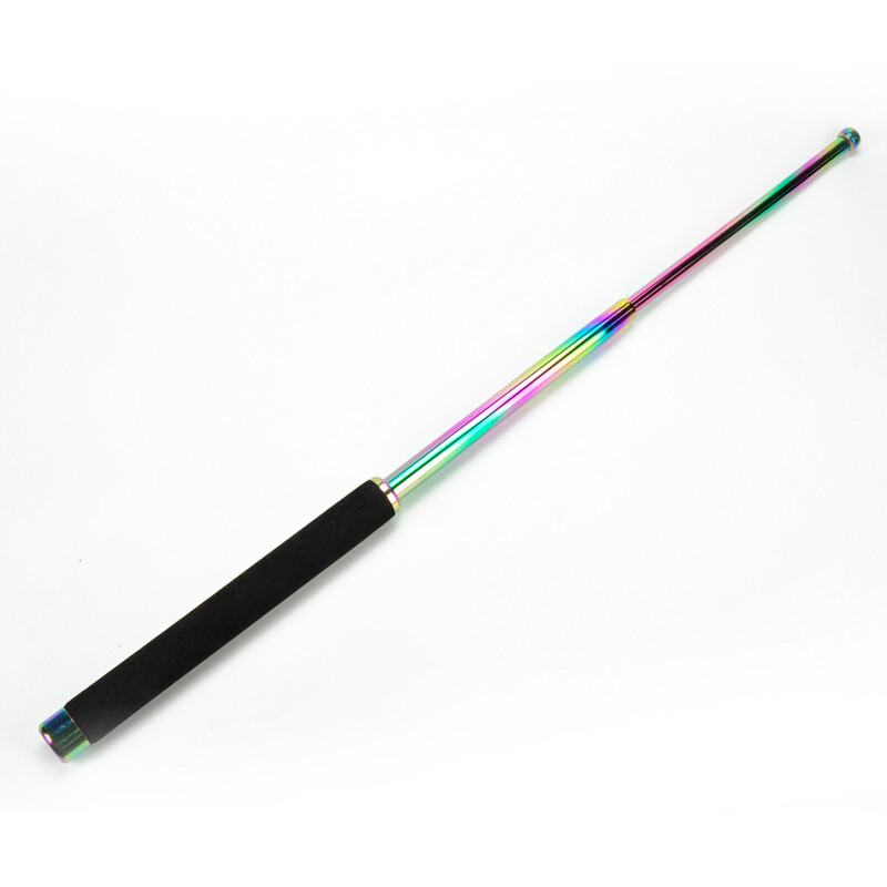 合金钢甩棍伸缩棍加厚加硬淬火三节棍防身武器65cm 炫彩26寸