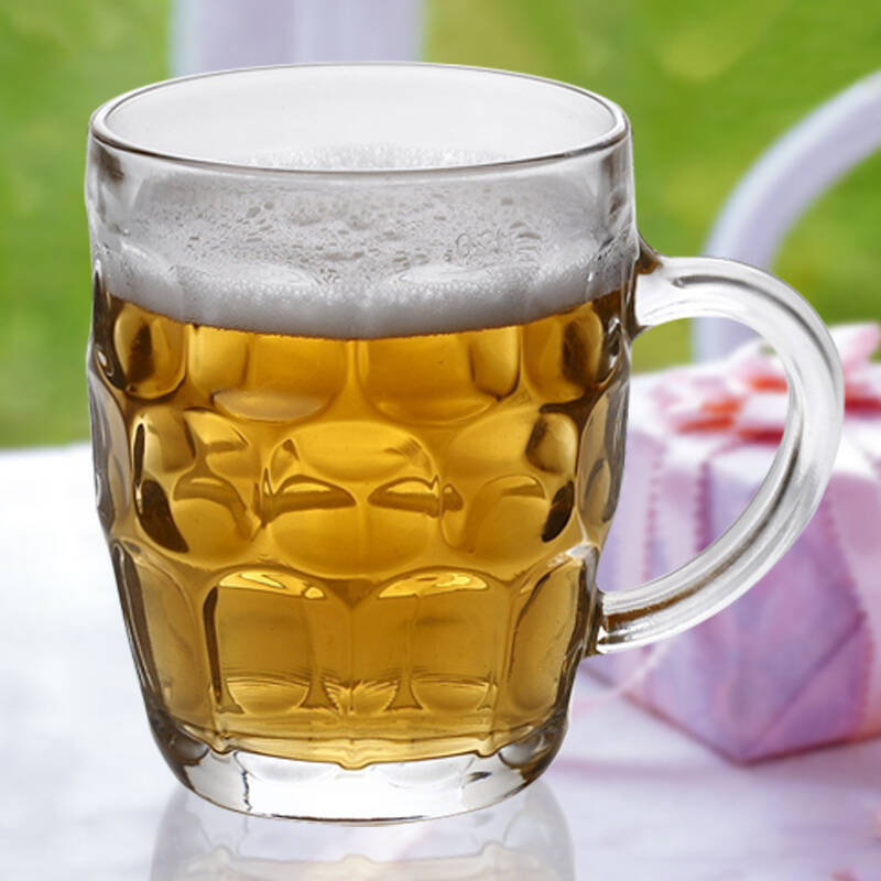 无铅冰啤酒杯带把超大厚扎啤杯玻璃杯 ktzb01-300把杯563ml 单只