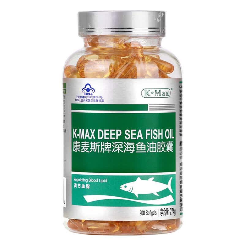 康麦斯(k-max) 深海鱼油胶囊 1370mg*200粒 美国原装进口 凑单品 - 喵