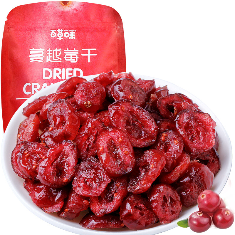 百草味 蜜饯果干 零食蔓越莓干100g/袋*2个