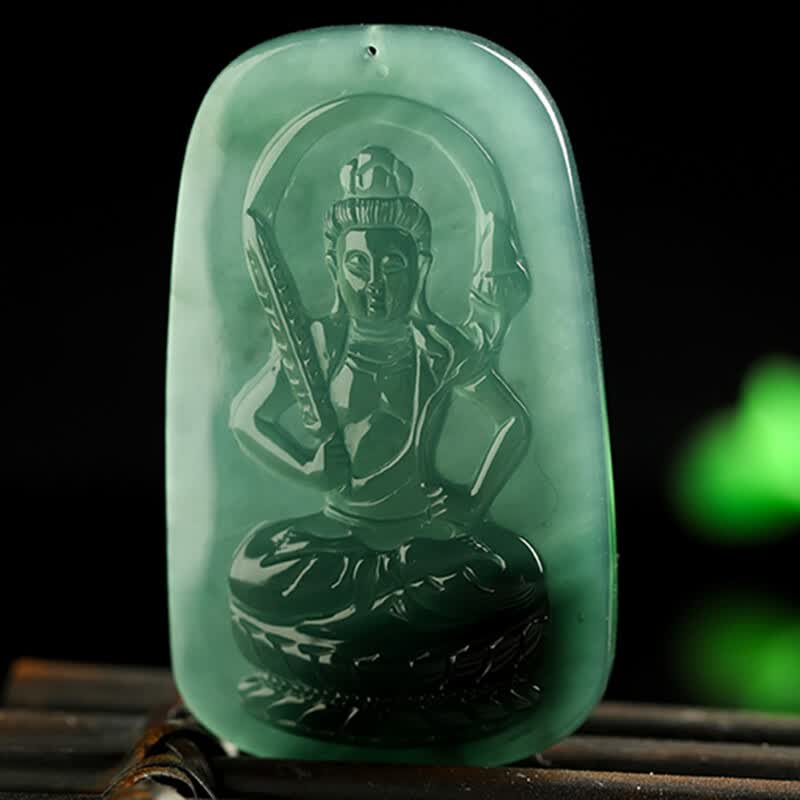 翡翠《虚空藏菩萨》吊坠附带证书24.88g 美玉传奇－京东珍品拍卖