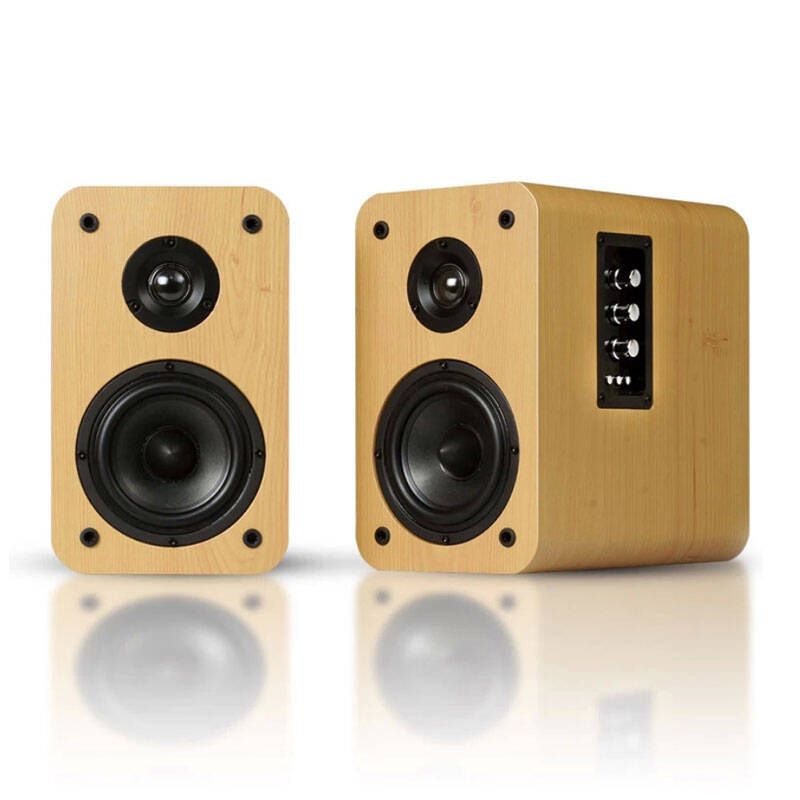 爱度ay820电脑2.0音箱 hifi有源桌面书架木质音响 低音炮 深红色