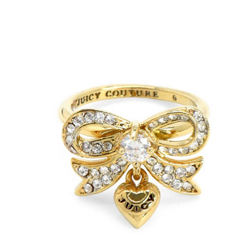 橘滋(juicy couture)女款戒指 金色 水晶 蝴蝶状2086