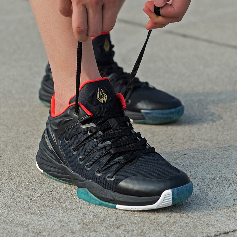 361度男鞋 unturn防侧翻篮球鞋 高帮防滑耐磨运动鞋 n 黑色/火红 42