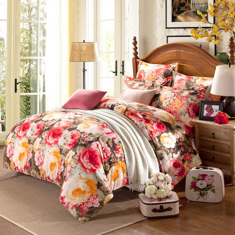 皇朝家私磨毛床品 斜纹四件套 印象北欧 1.8m(6英尺)床