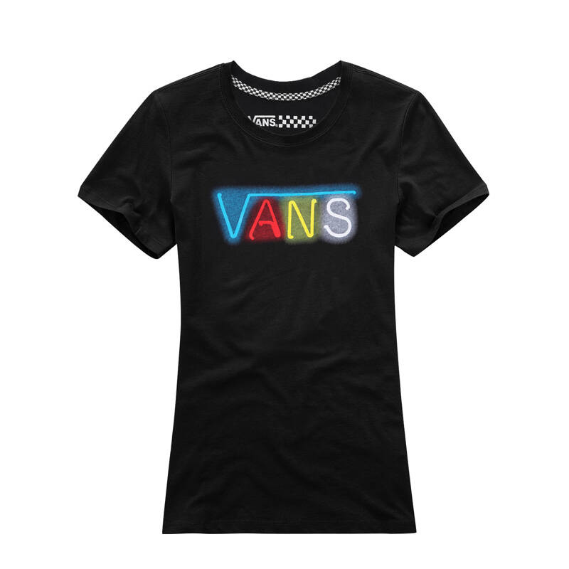 vans/范斯春季黑色/女款短袖t恤|vn-01ktblk/vn-01ktwht 黑色vn-01kt