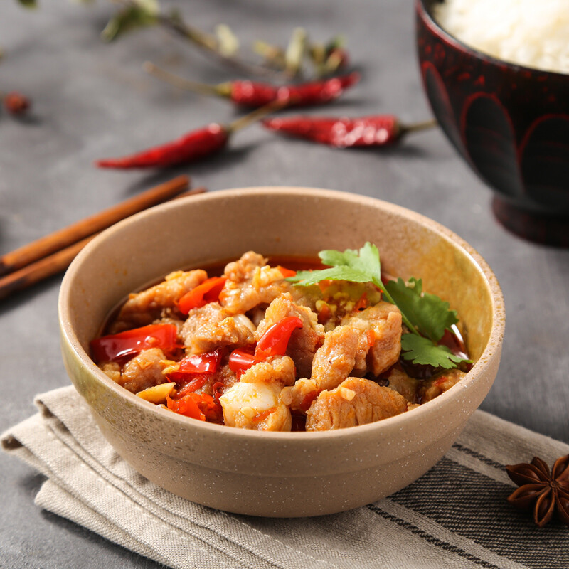 浦之灵 加热即食菜 剁椒排骨 盒装 2人份 340g 方便菜 速冻食品 半