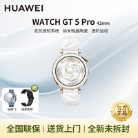 华为（HUAWEI）智能手表WATCH GT5Pro蓝牙通话血氧心率睡眠监测运动男女士 42mm小表冰川白