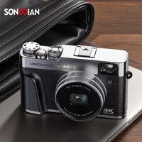 松典（SONGDIAN）数码相机前后双摄高清校园照相机vlog微单 黑银色 32G 内存【约可存3000张】