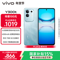 vivo Y300t 8GB+128GB 海蓝 国家补贴 6500mAh超薄蓝海电池 天玑7300长久流畅芯 全功能NFC AI手机