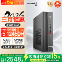 长城凌云DHC37 台式电脑台式机商用办公家用迷你主机mini整机(i5 12450H WiFi6 16G+512G)