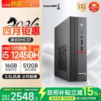 长城凌云DHC37 台式电脑台式机商用办公家用迷你主机mini整机(i5 12450H WiFi6 16G+512G）