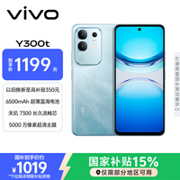 vivo Y300t 8GB+128GB 海蓝 国家补贴 6500mAh超薄蓝海电池 天玑7300长久流畅芯 全功能NFC AI手机