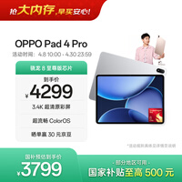 OPPO Pad 4 Pro【国家补贴】13.2英寸平板电脑 高通骁龙8至尊版芯片 12GB+512GB 星河银