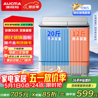 澳柯玛（AUCMA）半自动波轮洗衣机10kg 双缸大容量 除毛宿舍租房家用洗涤脱水甩干机 XPB100-8988S
