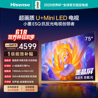海信电视E5Q 75英寸 抗反光防眩光墨晶屏 U+Mini LED 300Hz高刷 U+超画质引擎Pro 75E5Q