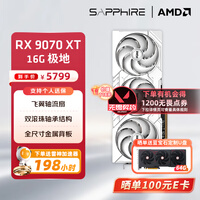 蓝宝石AMD 9070XT/7900XT/XTX 电竞游戏设计台式机电脑deepseek AI人工智能渲染直播追光显卡 RX 9070 XT 16G 极地