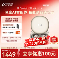 科大讯飞AI翻译录音耳机 智能降噪无线蓝牙耳机 Pro 3钛金 会议纪要  翻译耳机 翻译机 适配苹果华为