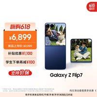 三星Samsung Galaxy Z Flip7 折叠屏手机 4.1英寸超大智能外屏 5000万像素 AI手机12GB+256GB 暗影蓝