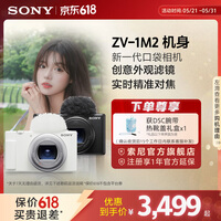 索尼（SONY）【节日礼物】索尼ZV-1 II 女生数码相机 超广角变焦Vlog相机  ZV-1M2  数码相机 卡片机 ZV-1M2黑色单机身