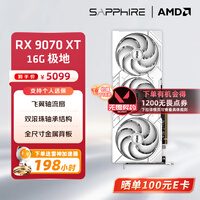 蓝宝石AMD  9070XT/7900XT/XTX 电竞游戏设计台式机电脑deepseek AI人工智能渲染直播追光显卡 RX 9070 XT 16G 极地
