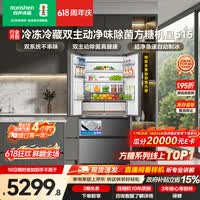 容声方糖机皇515L法式四开门冰箱双系统超薄零嵌入式一级能效无霜自动制冰灰BCD-515P60FZNAD国家补贴