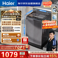 海尔（Haier）全自动波轮洗衣机12KG大容量 直驱变频一级能效 国家补贴 京东自营 XQB120-BZ20D1
