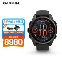 佳明（GARMIN）Fenix8旗舰黑-43mm飞耐时8户外运动手表心率跑步骑行滑雪