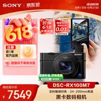 索尼(SONY)【节日礼物】索尼DSC-RX100M7黑卡7口袋相机200mm长焦/内置闪光灯/小巧轻便/演唱会/旅游