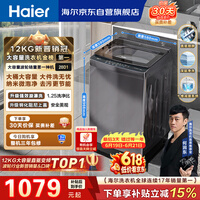海尔（Haier）全自动波轮洗衣机12KG大容量 直驱变频一级能效 国家补贴 京东自营 XQB120-BZ20D1